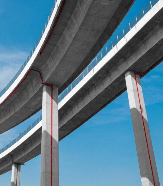 outdoor columns supporting a highway in the sky